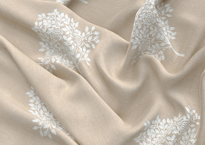 William Morris At Home Marigold Tree Embroidery, Chalk - Made to Measure Curtains - Image 4